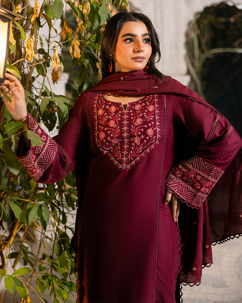 Mahrose - Embroidered Linen 3pcs