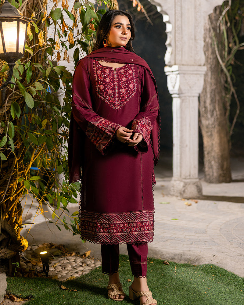 Mahrose - Embroidered Linen 3pcs