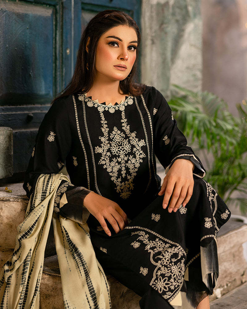 Mahtab - Embroidered Linen 3pcs